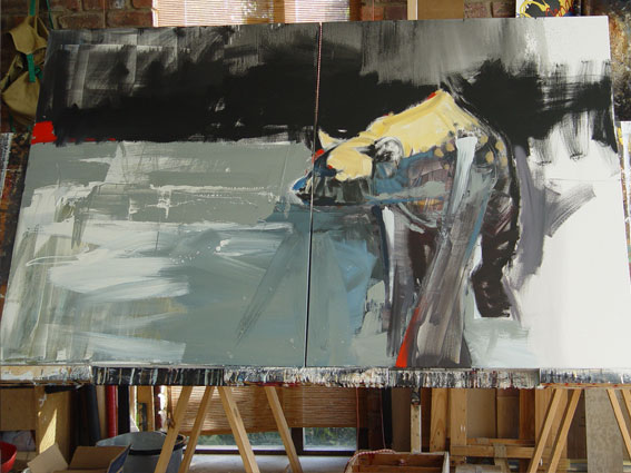 A recent painting in progress in Peter's studio