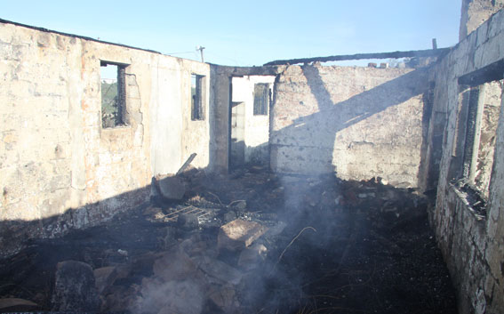 The remains of the gallery after a fire in June 2010.