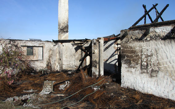 The remains of the gallery after a fire in June 2010.